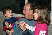 Bernie with grandkids