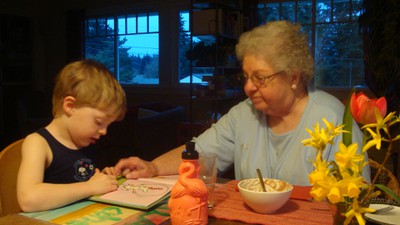 Grandmawithhergrandsonreading