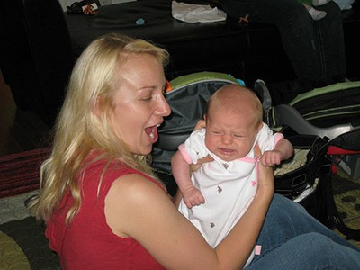 Crying Baby with mom