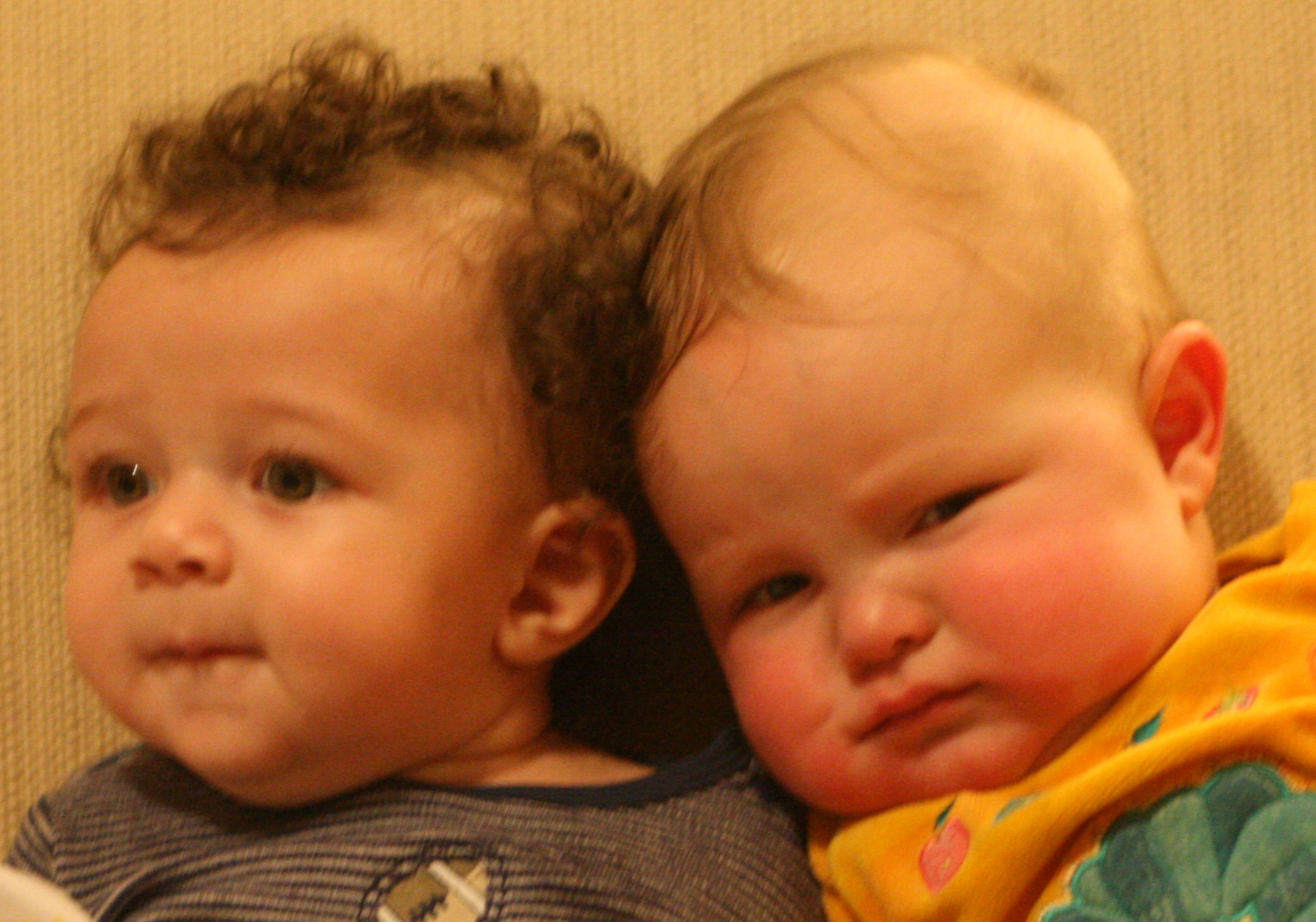 Two Babies on Sofa